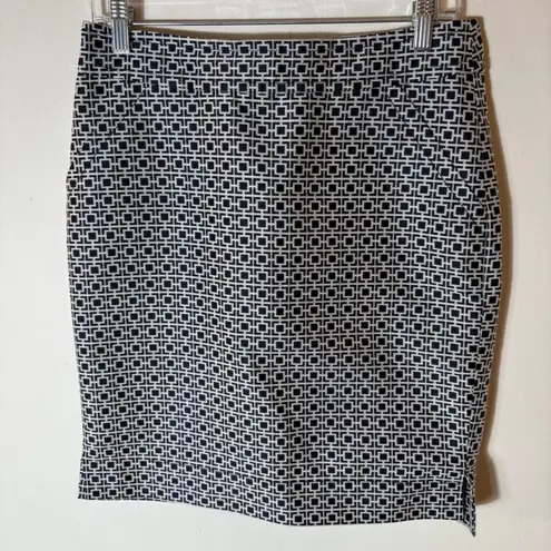 Banana Republic Geometric Print Silk-Blend Pencil Skirt Size 4
