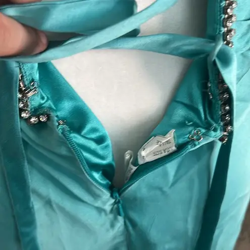 Mori Lee Sequined Silk Halter Gown Size 4