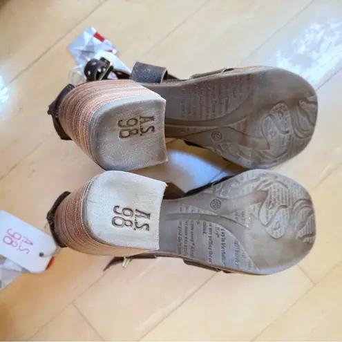 A.S.98 Alfred Chocolate Brown Italian Leather Heeled Sandals Size 40 NWT