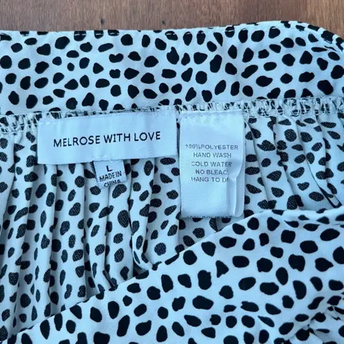 Melrose with Love B&W Spotted Wide Leg Pants Black Size L