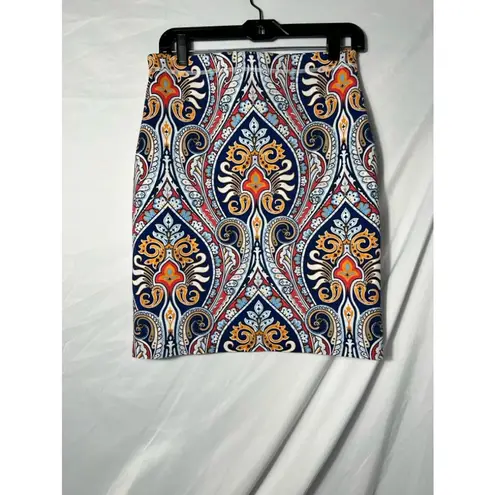 J. McLaughlin  Reversible Paisley Houndstooth Pencil Skirt - Size S