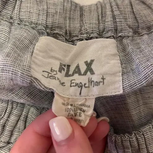 Flax by Jeanne Engelhart Gray Linen Pants Size Large | Wide Leg Relaxed Fit