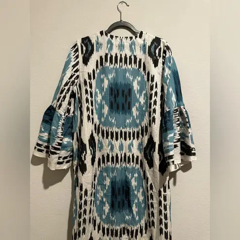 Pax Philomena Bellagio Cotton IKat Mermaid Dress Blue Size XL