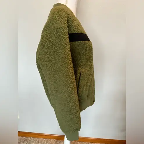 Zyia Active Olive Green Fleeced Bomber Jacket | Size L | EUC | Full Zip