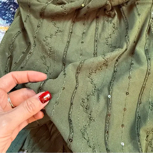 Vintage Y2K Belle Amie Asymmetrical Dark Green Spaghetti Strap Fairycore Top Size undefined