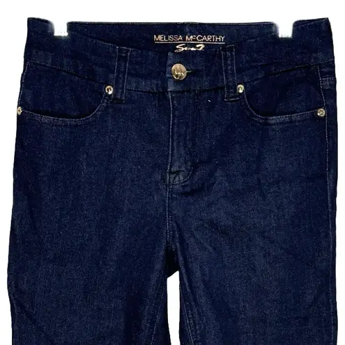 Melissa McCarthy x Seven 7 Jeans Womens 8 Blue Crop Jean Skinny Dark Wash Casual