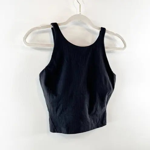 Lululemon  Align Ribbed High-Neck Tank Built In Shelf Bra Removable Cups Black 6