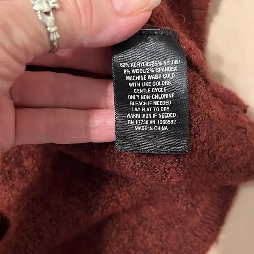 Mossimo szXS/S brownish orangish cowl neck longer in back LS tunic EUC Brown Size XS