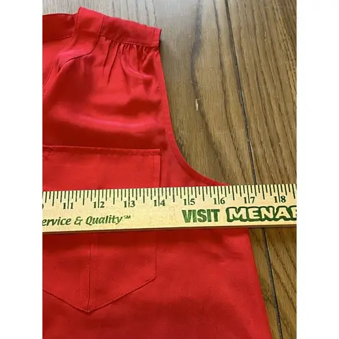 J Jill Button Up Shirt Size 0 Sleeveless Lightweight Beach Travel Preppy Womens Red