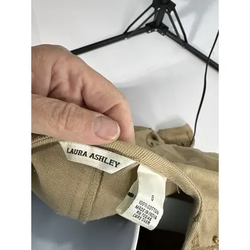 Laura Ashley Laura Ashley Jacket Women's Small Beige Cotton. Open Front Beaded Embroidered