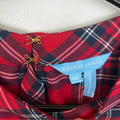 Draper James Angie Red/Blue Plaid Short Sleeve Ruffle w/ Bow Blouse/Top Size 1X - Image 11