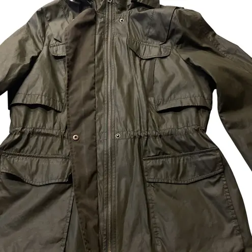 Braetan Hooded Anorak Jacket Olive Green Utility Lightweight Rain Coat Size L Size L