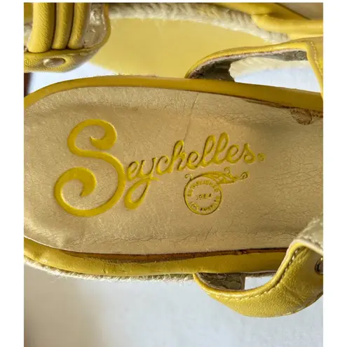 Seychelles Yellow Wedge Sandals Espadrille Platform Heels Size 7.5