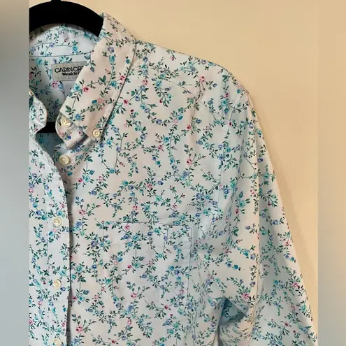 Cabin creek  Aqua Floral Button Down | Size 12P | Like New | Discontinued