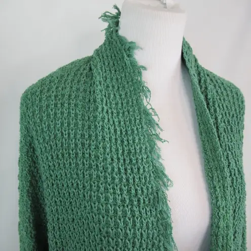 Free People  I’ll Be Around Silk Blend Green Knit Oversized Cardigan Size Medium
