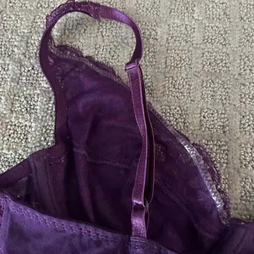 Inner Secrets Vintage Purple Mesh Ribbon Lace Nightgown Nightie Cami Womens M Size M