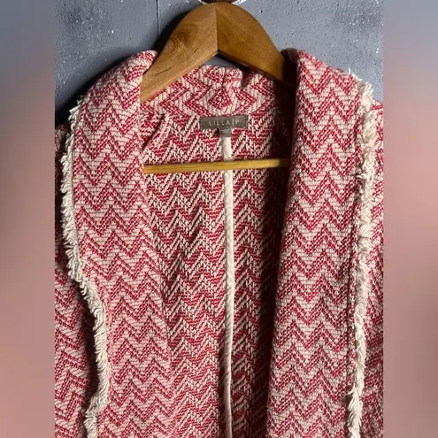 LILLA P Red Chevron Cotton Jacket. Size Small