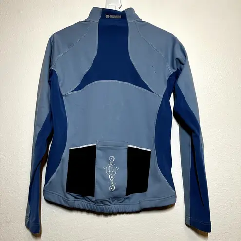 Pearl Izumi  Cycling Jacket Full Zip Long Sleeve Colorblock Sleeve Blue Medium