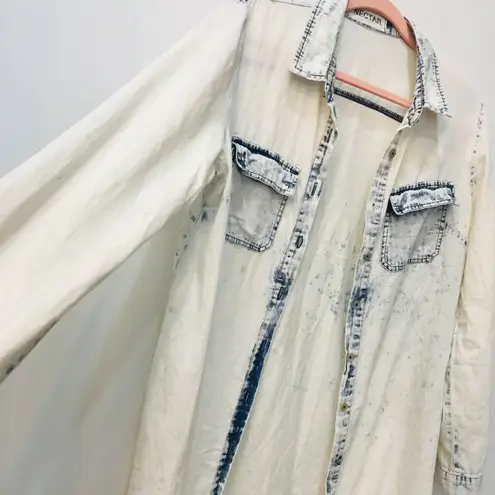 Nectar Acid wash denim tunic shirt sz small.