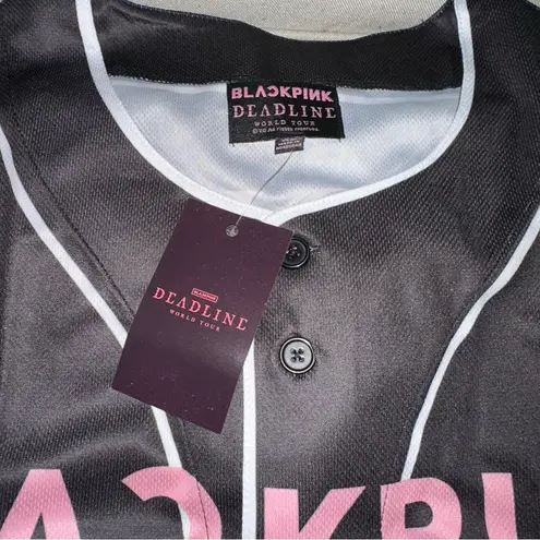 BLACKPINK 16 OFFICIAL DEADLINE TOUR Baseball Jersey NEW size XL w sticker Pack Black