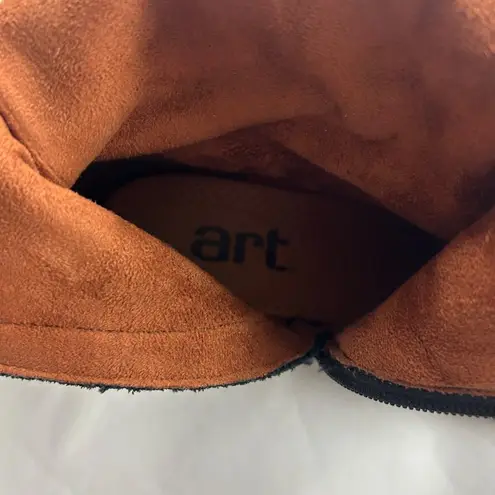 The Art Company Black Pebble Leather Oteiza 619 Knee High Wedge Boots 41 Size 10