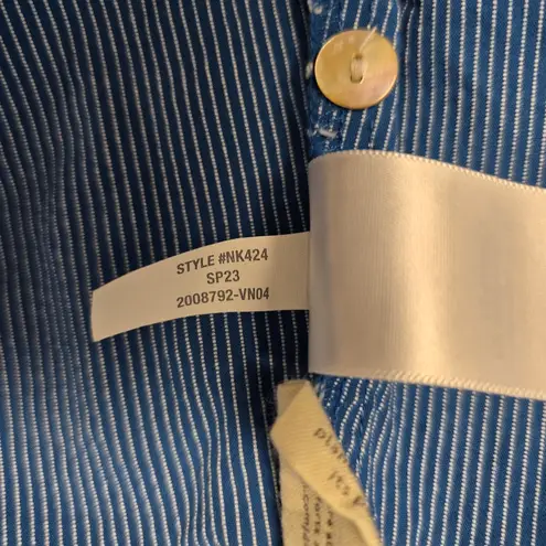 Madewell   Button-Front Tiered Midi Dress in Stripe Size 0 Cerulean Blue