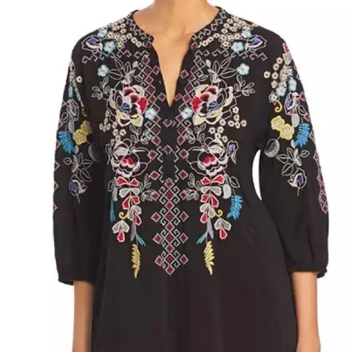 Johnny Was Nola heavily embroidered button