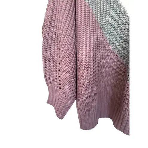 Workshop Wool Blend Sweater Chunky Color Block Oversized Chevron Womens Size 1X