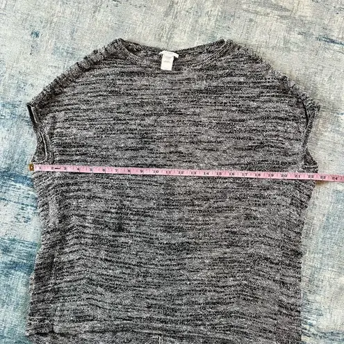 Pure Jill Black Gray Linen Blend Lightweight Sleeveless Pullover Knit XS Gray