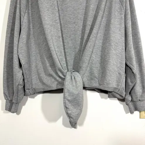 NUDE Brand Gray Tie Front Oversized Sweatshirt Size M