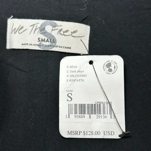 Free People NWT  Slip Into Something Black Vegan Leather Mini Dress Small Lace Up