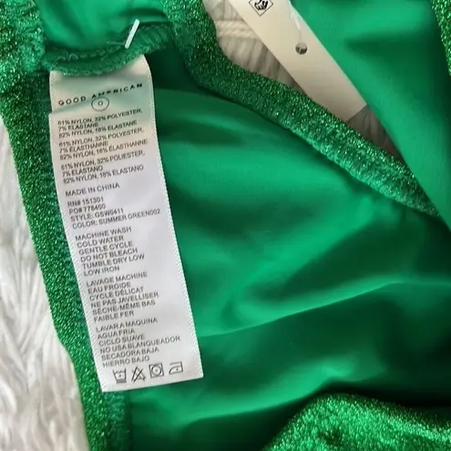 Good American Nwt  Sparkle Good Waist Cheeky Bikini Bottom Summer green size 0/XS