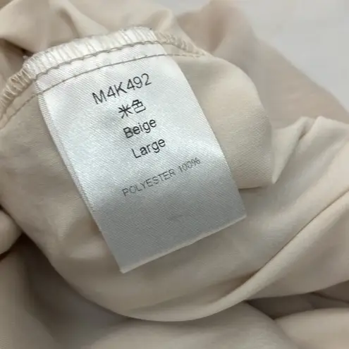 Elegant Cream Skirt with Tassel Drawstring and shorts underneath size large Tan