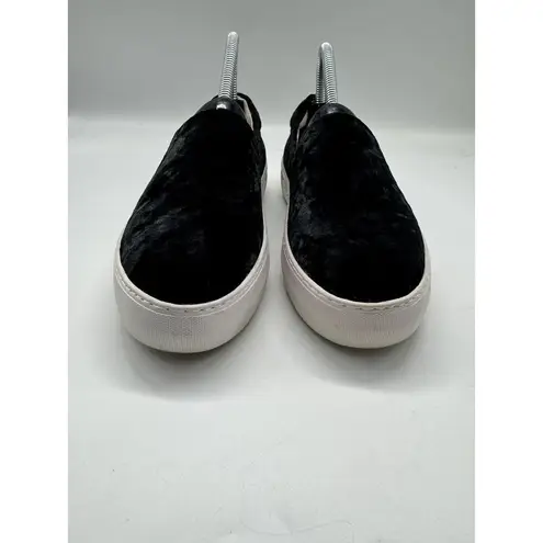 JSlides J/Slides Black Crushed Velvet Slip On Casual Sneakers Women’s Size 7.5