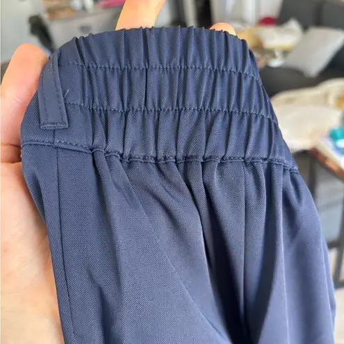 Halara High Waisted Zipper Pocket Shirred Straight Leg Work Pant Navy S Petite