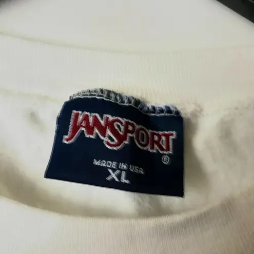 Jansport Still Shakin Bakin After 50 Years T Shirt Vintage 90s White Large L Couple Solid