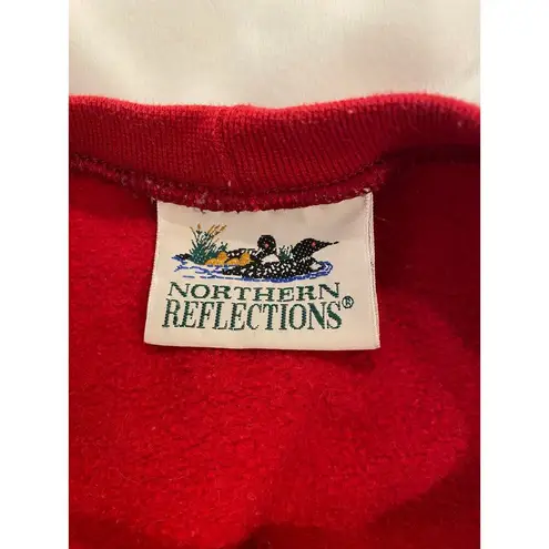 Northern Reflections Christmas Long Sleeve Crew Neck Sweatshirt Red Women's