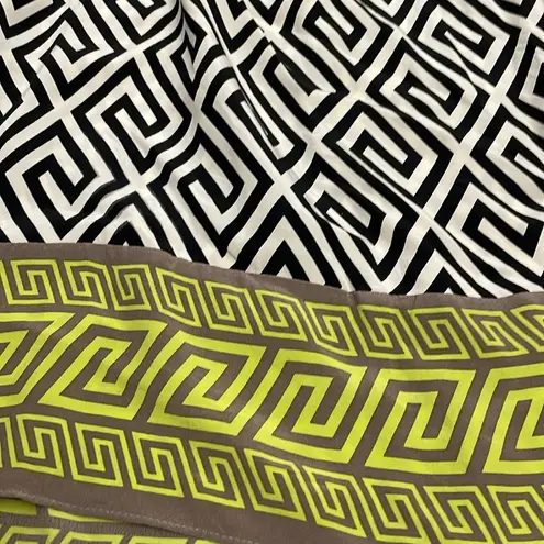 Alice & Trixie Black, White & Green 100% Silk Sleeveless Dress Size XS