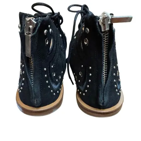 IRO Black Leather Lace Up Studded Gladiator Sandals Euro 41 MSRP $495