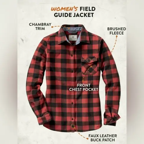 LENGENDARY WHITETAILS Trail Guide THICK Fleece Long Sleeve Button Up Shirt Red Size L