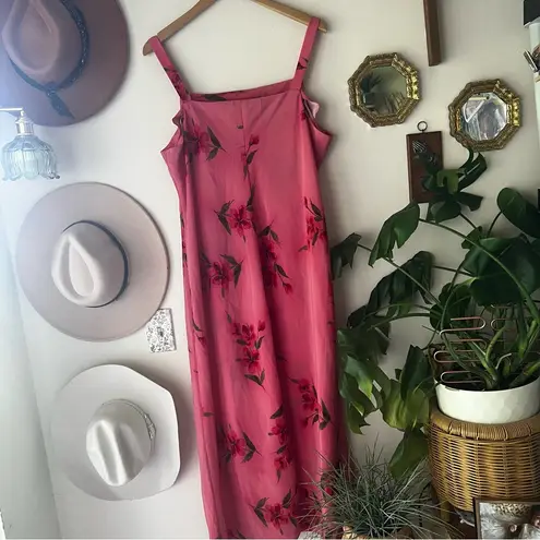 Vintage Expressions 90s y2k floral maxi jumper dress Women’s SIZE XL Pink