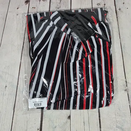 Area Stars Thin Stripe Short Dress in Black Red S NWT