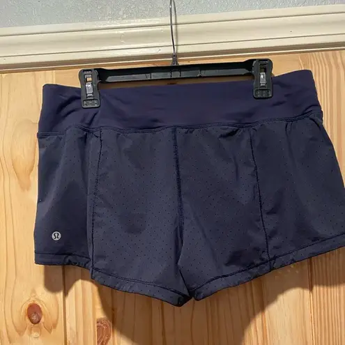 Lululemon  Final Lap Navy Blue Mesh Shorts 2.5” Women’s Size 10