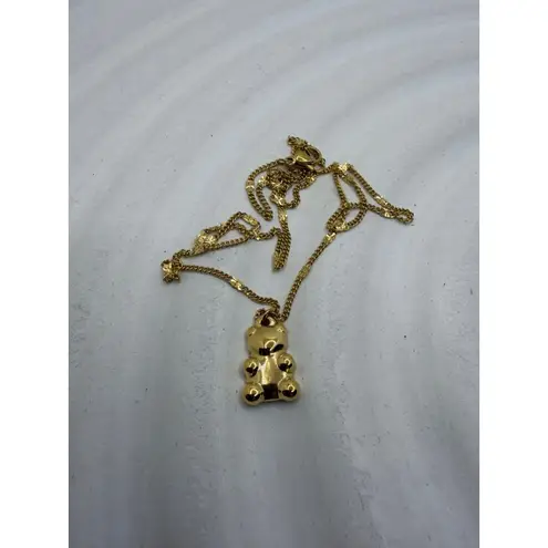 Gold Teddy Bear Pendant Necklace – 14K Plated Stainless Steel Chain