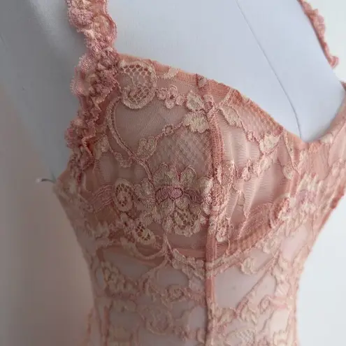 La Perla Bodysuit XS Lace Vintage Bustier Coquette Romantic Boudoir Italy Pin Up