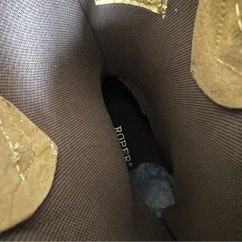 ROPER Lindsey Tan Leather Women's Square Toe Boot Size 9 #250849