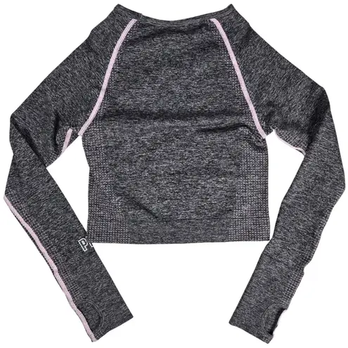 PINK Victoria's Secret Seamless Crop Top Long Sleeve Thumbhole Gym Workout S Purple