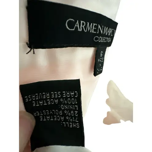 Carmen Marc Valvo Pearl Embellished Peach Ombre Cocktail Dress Sz 6