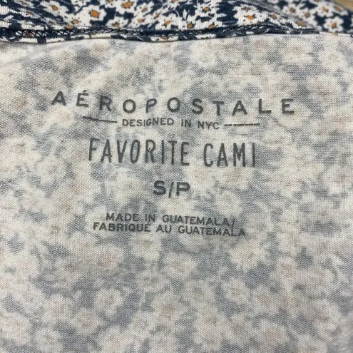 Aeropostale  Womens Navy Floral Sleeveless Square Neck Cami Tank Top Size S/P Y2K