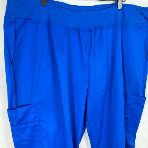 Allure White Cross Womens 2XL Royal Blue Yoga Stretch Scrub Pants Medical 351 Size 2X
